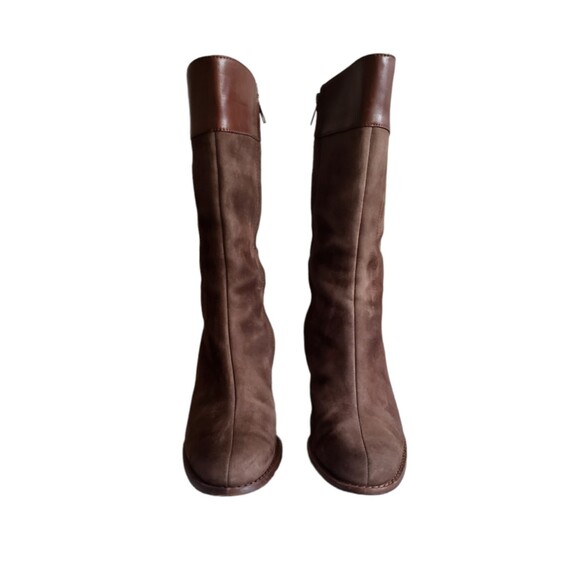 UGG Stella mid calf Leather Suede Brown Zip up Boots 5474 Women's Size 8.5 - Picture 3 of 10